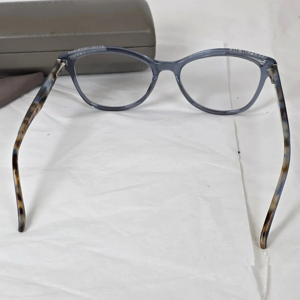 BCBGMAXAZRIA Lilah Blue Cat Eye Eyeglasses Frames 51-16-130 Tortoise With Case
